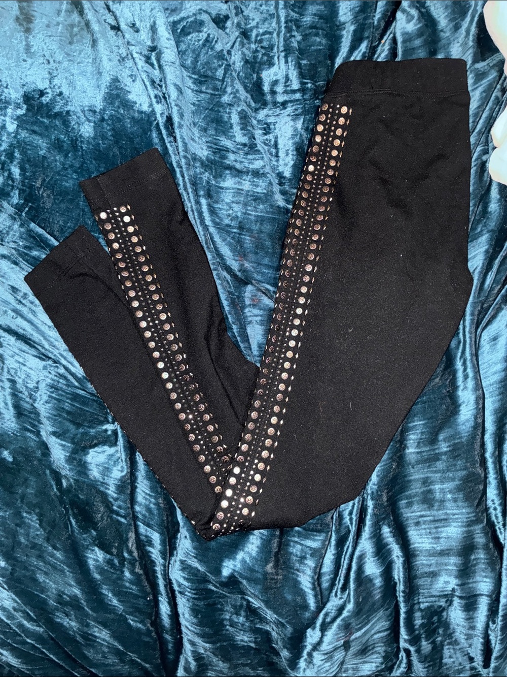 Cache Black Stud-Trim Jeggings